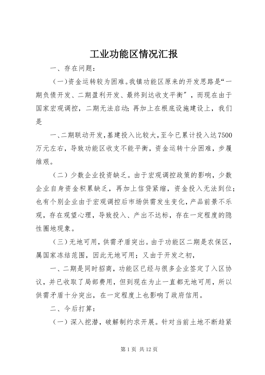 2023年工业功能区情况汇报.docx_第1页