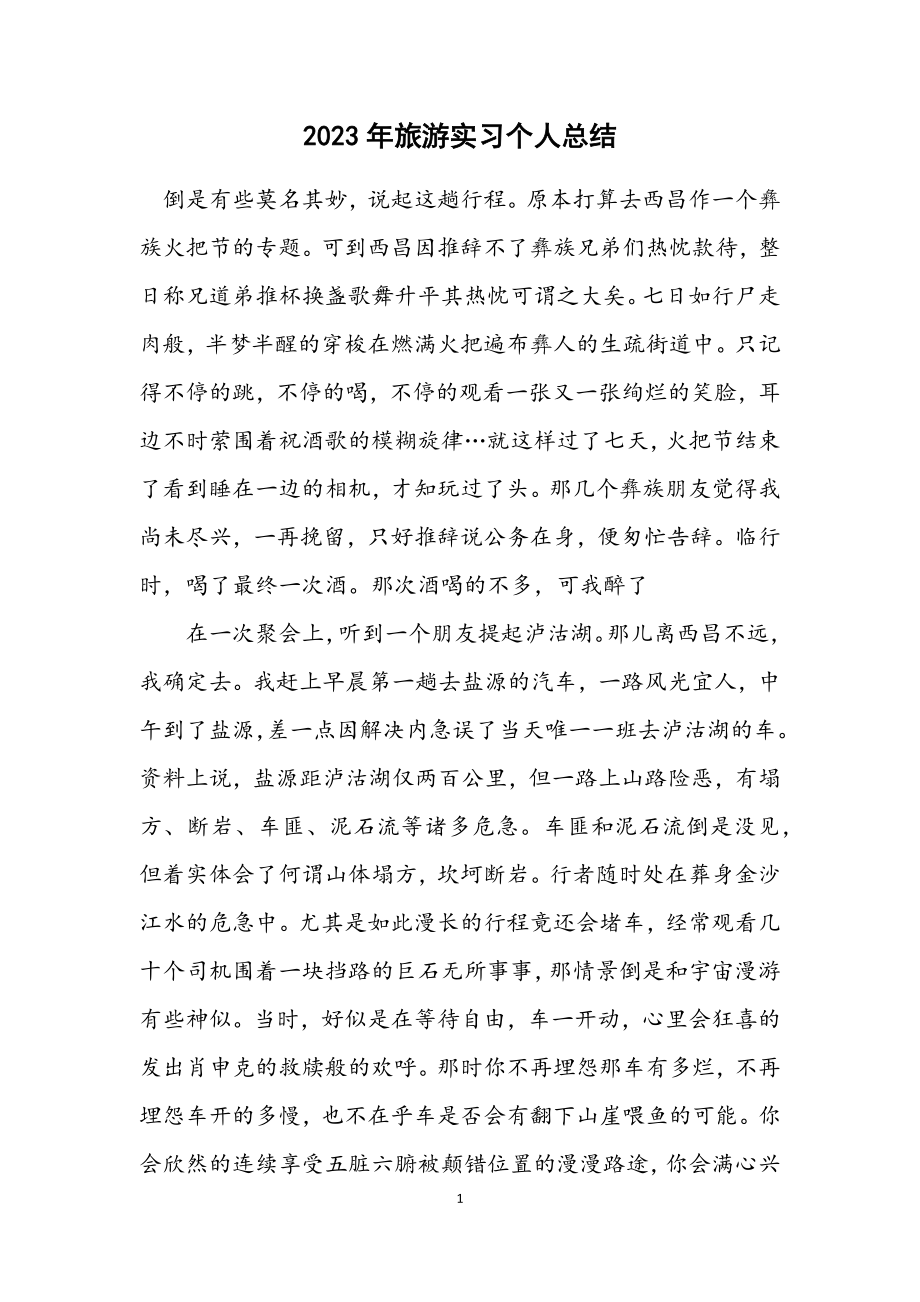 2023年旅游实习个人总结.docx_第1页