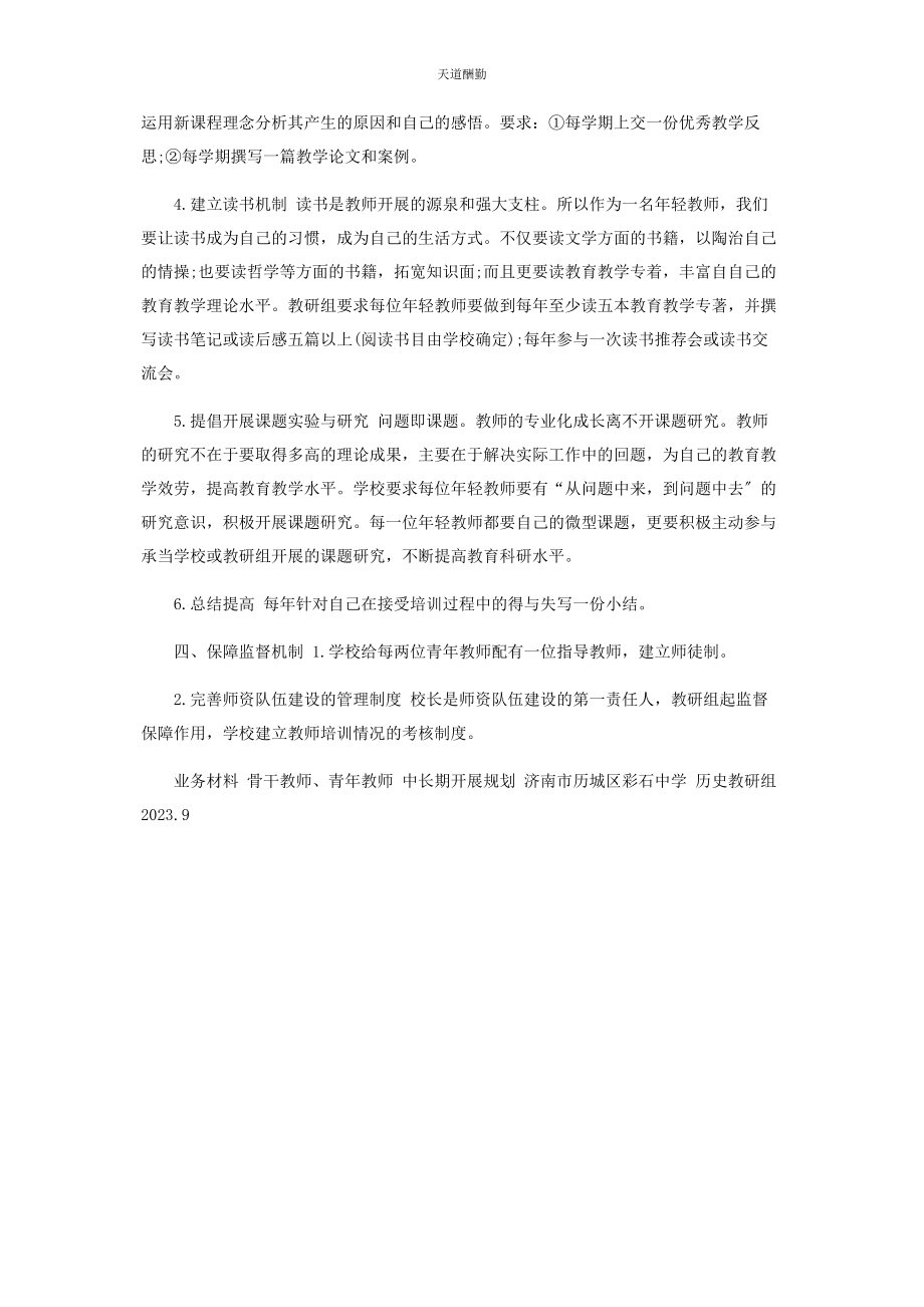 2023年骨干教师青教师培养中长期发展规划范文.docx_第3页