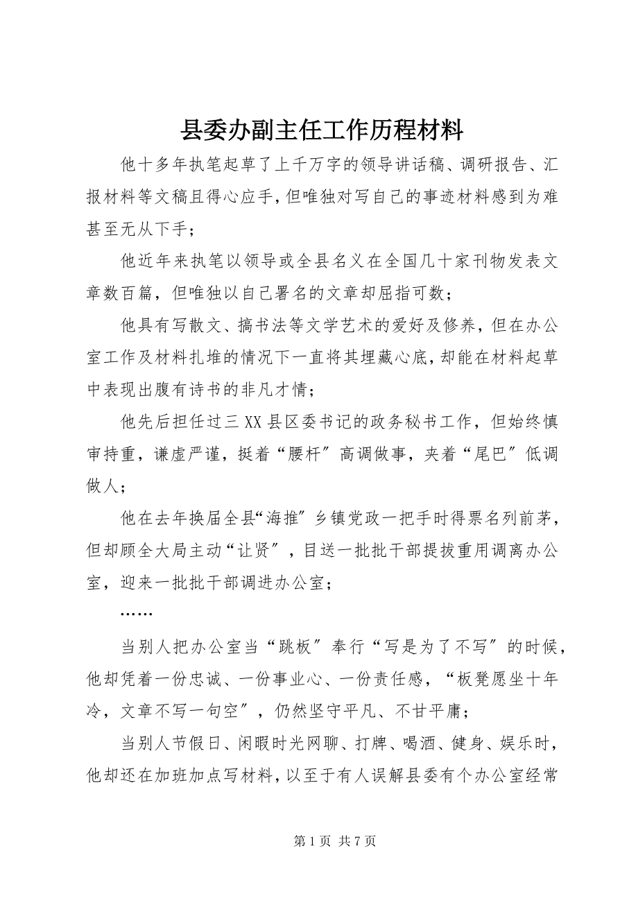 2023年县委办副主任工作历程材料.docx_第1页