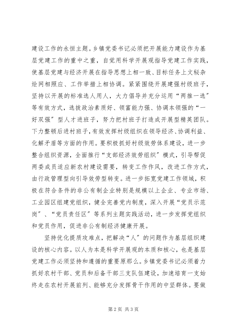 2023年乡镇党委书记党建工作心得体会.docx_第2页