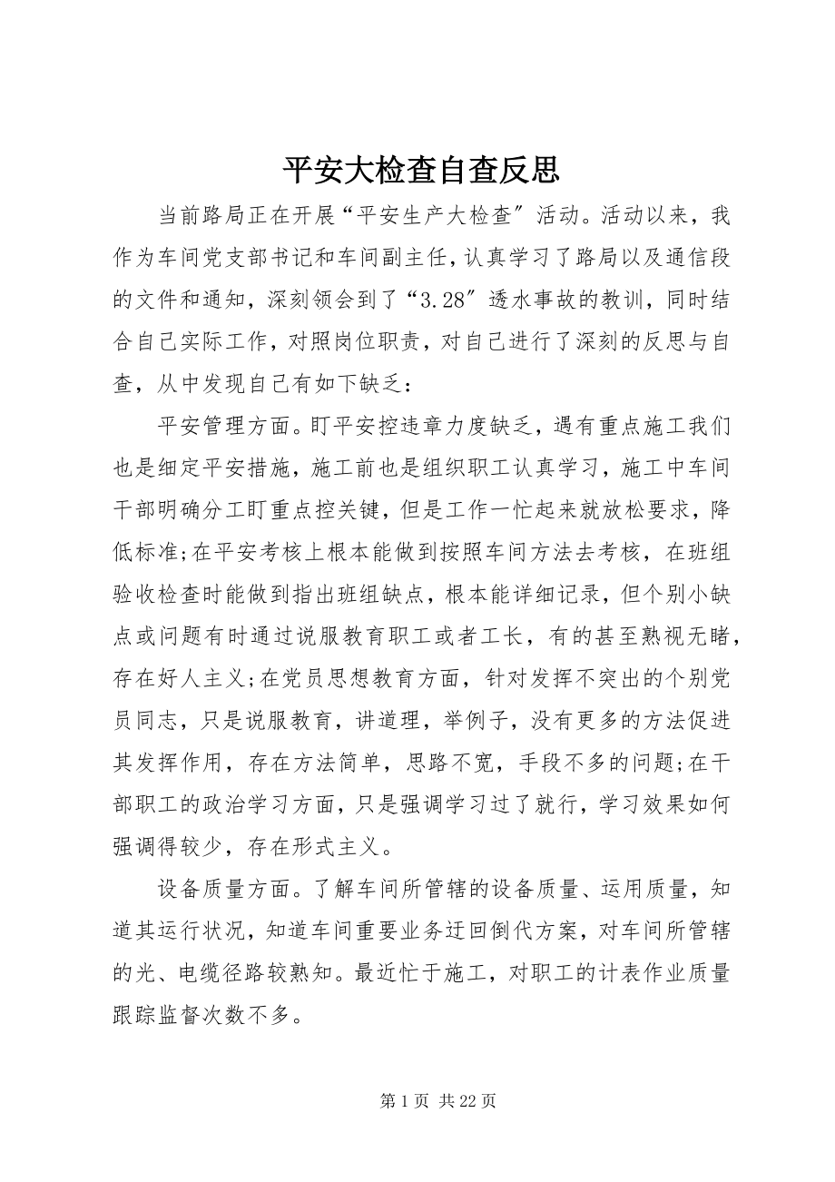 2023年安全大检查自查反思新编.docx_第1页