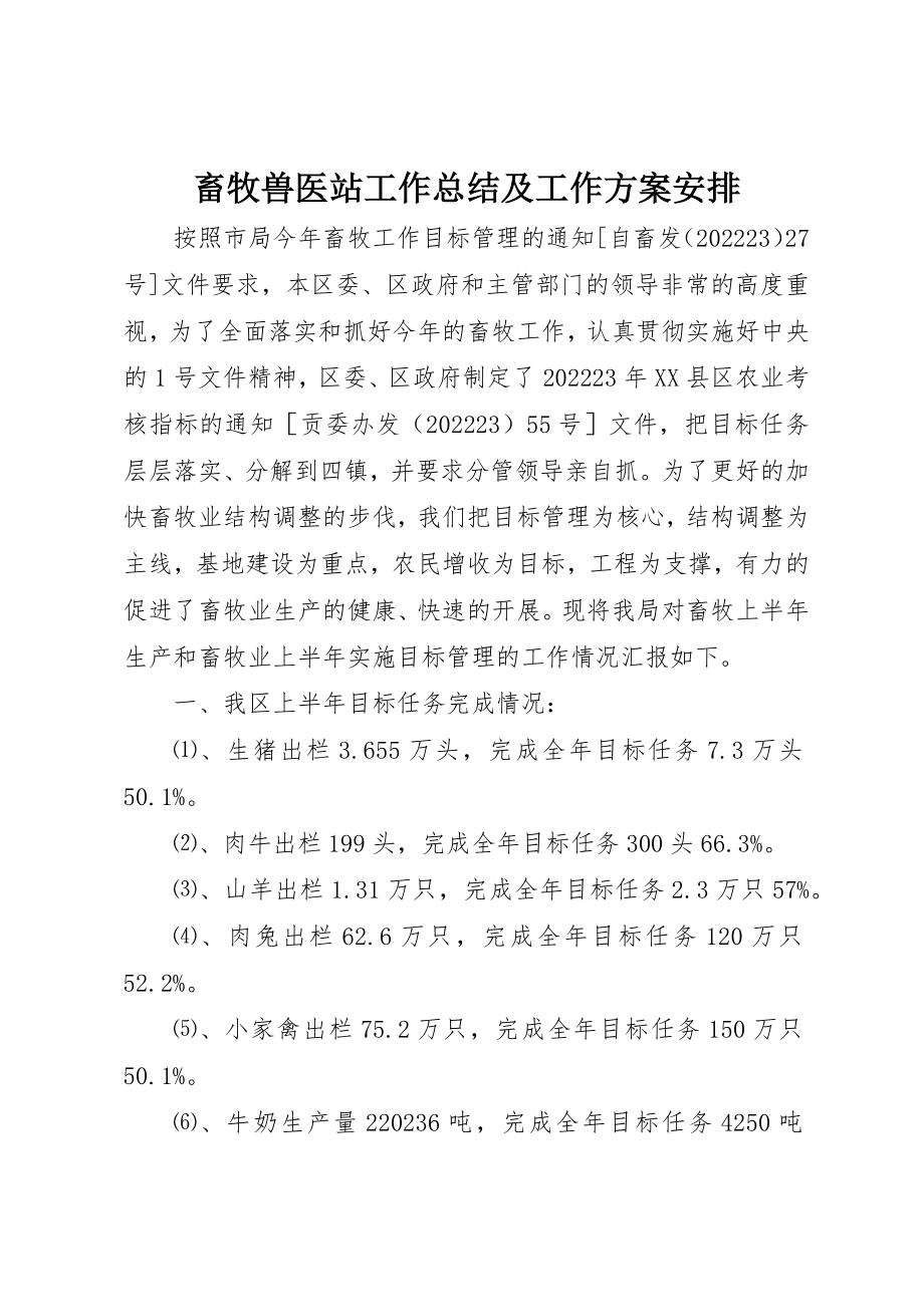 2023年畜牧兽医站工作总结及工作计划安排新编.docx_第1页