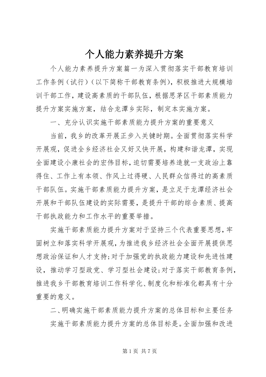 2023年个人能力素养提升计划.docx_第1页