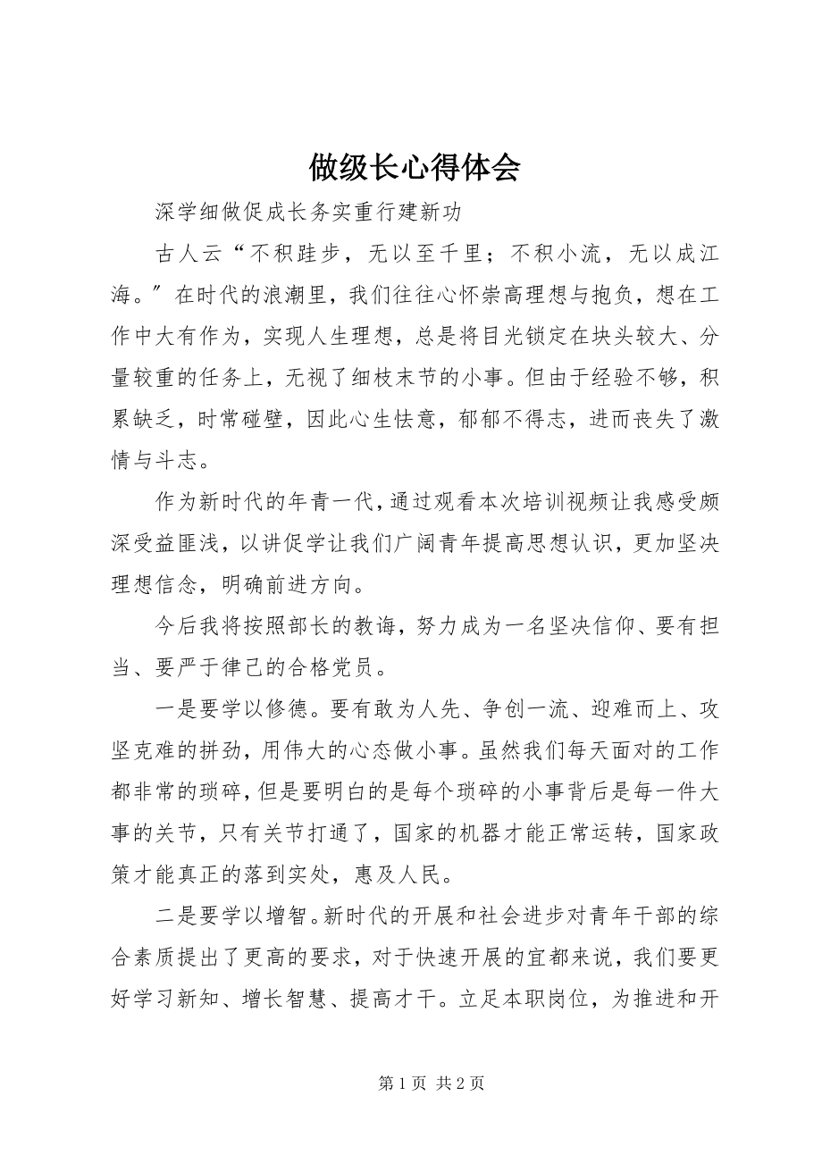 2023年做级长心得体会.docx_第1页