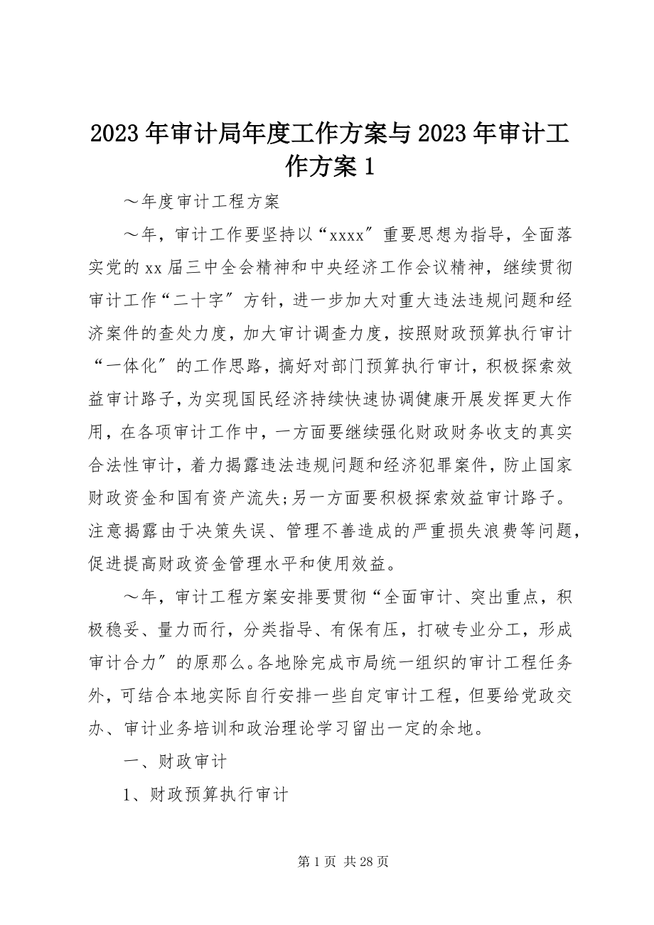 2023年审计局年度工作计划与审计工作计划1.docx_第1页