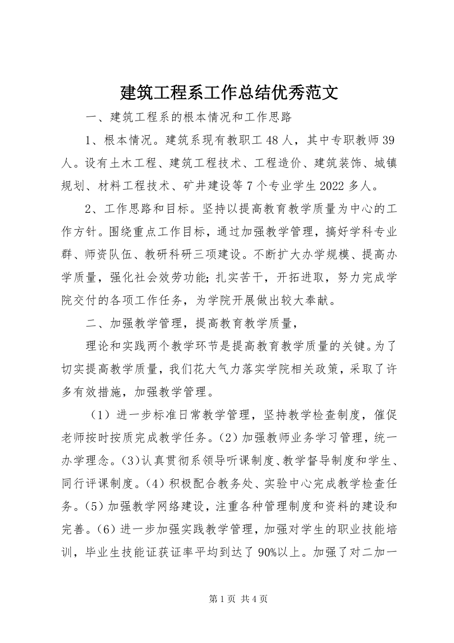 2023年建筑工程系工作总结优秀.docx_第1页