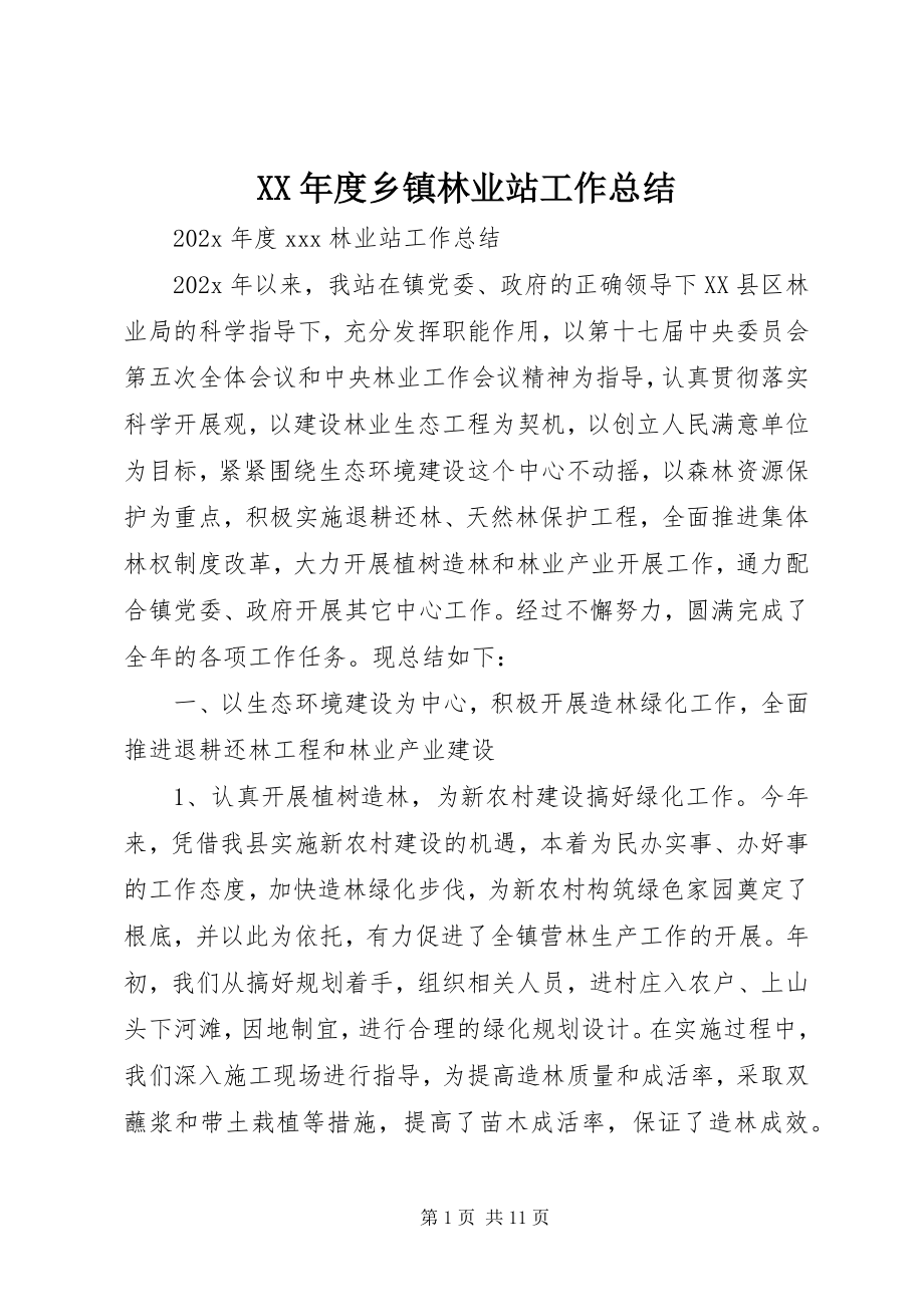 2023年乡镇林业站工作总结.docx_第1页