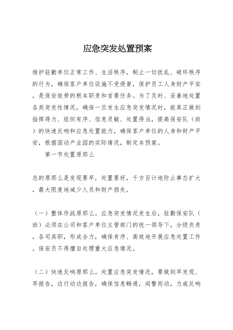 2023年应急突发处置预案.doc_第1页