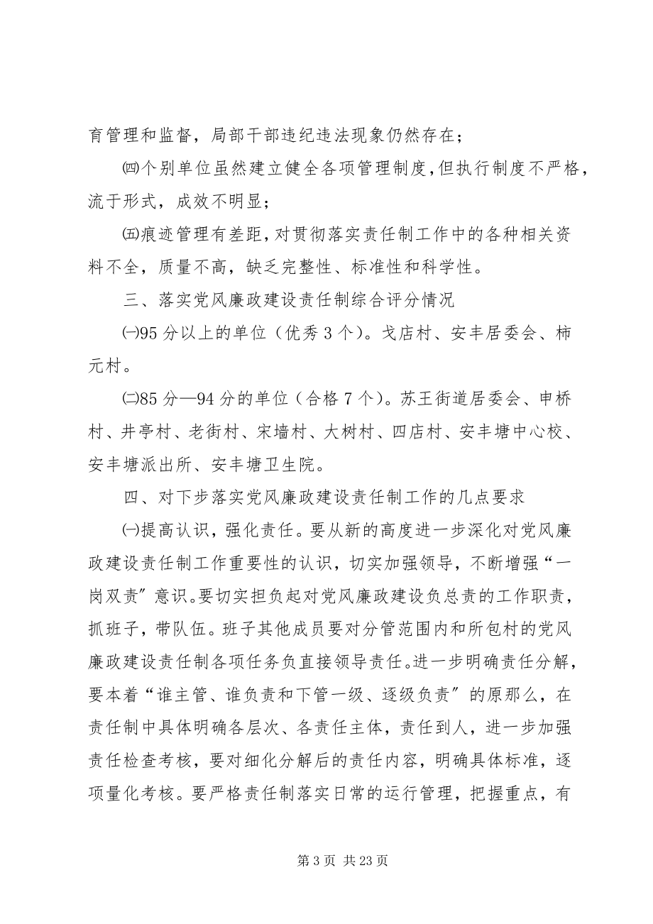 2023年安丰塘镇贯彻执行党风廉政情况考核的情况汇报新编.docx_第3页