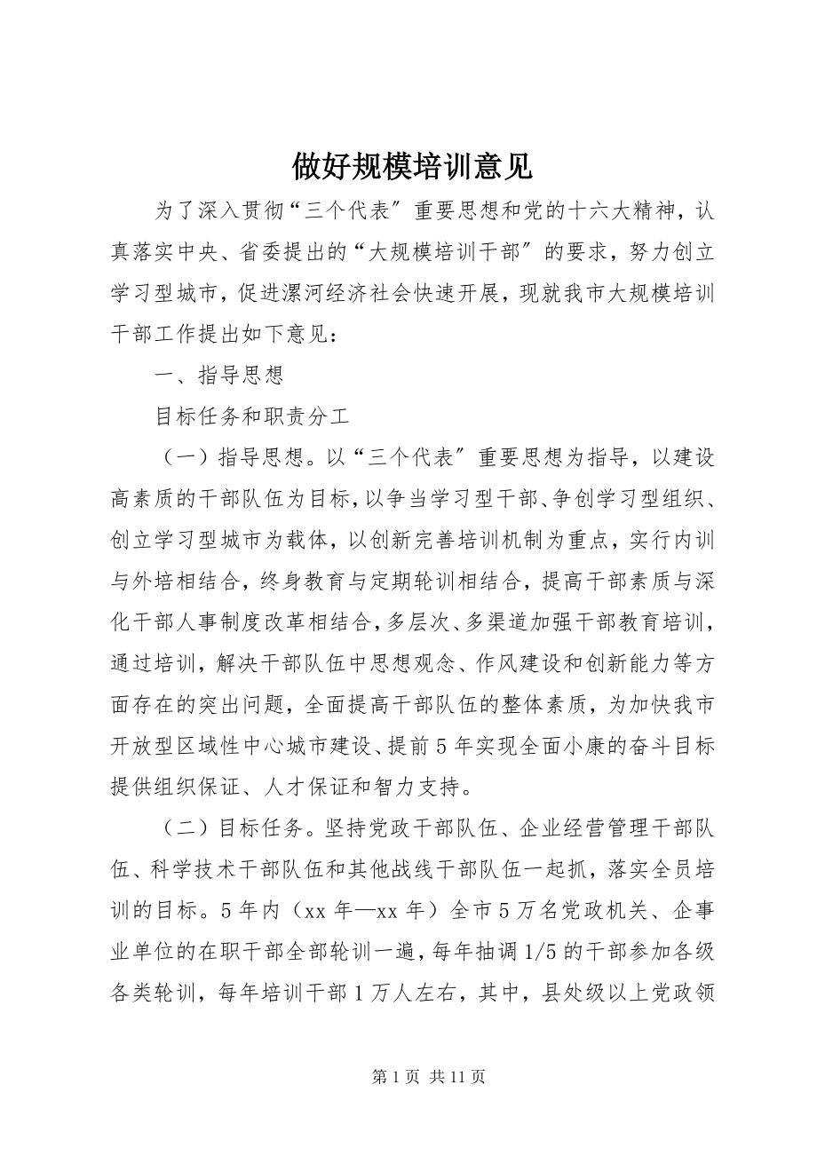 2023年做好规模培训意见.docx_第1页