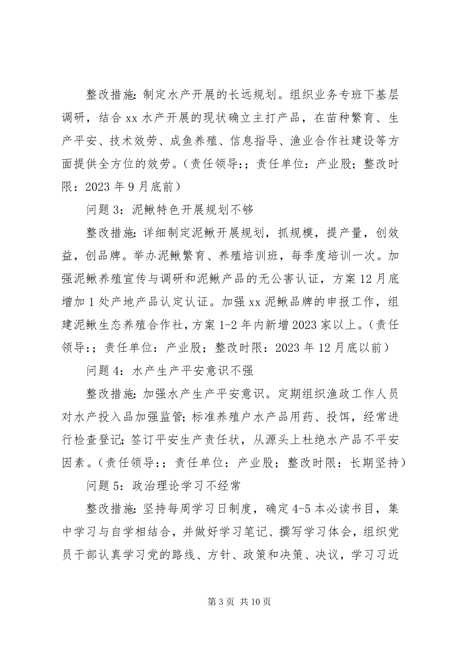 2023年县水产局党总支党的群众路线教育实践活动整改方案.docx_第3页