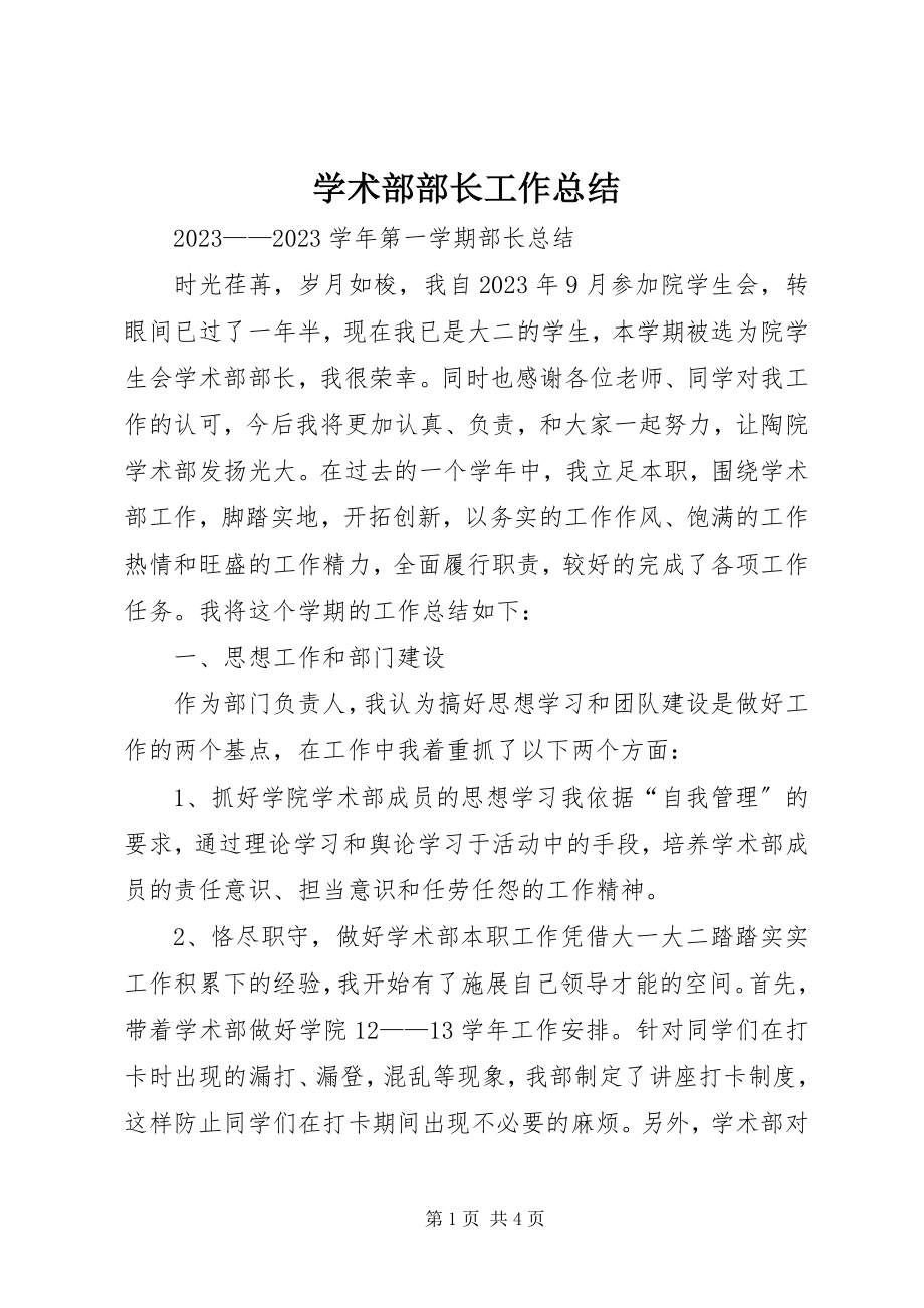 2023年学术部部长工作总结.docx_第1页