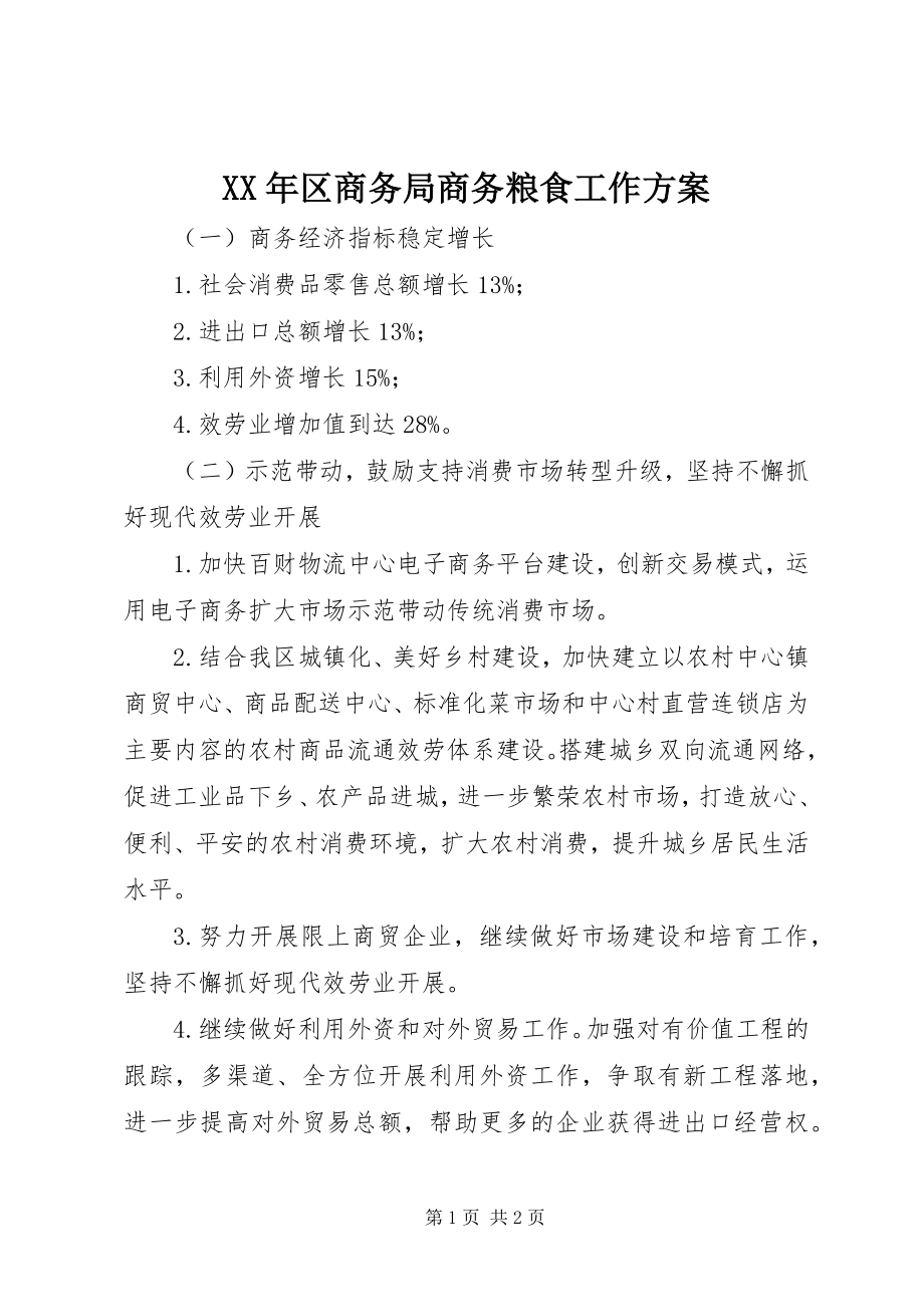 2023年区商务局商务粮食工作计划.docx_第1页