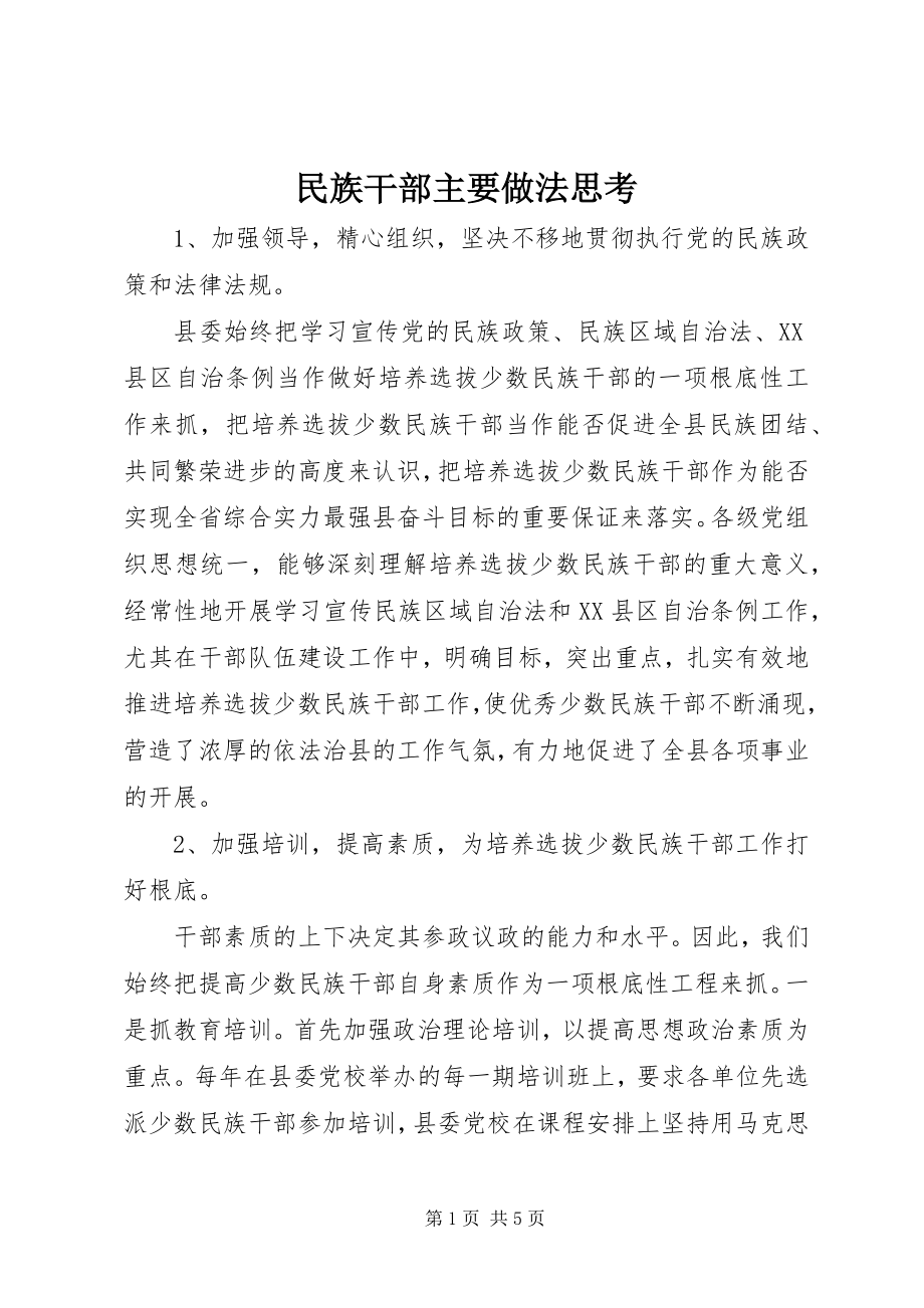 2023年民族干部主要做法思考.docx_第1页