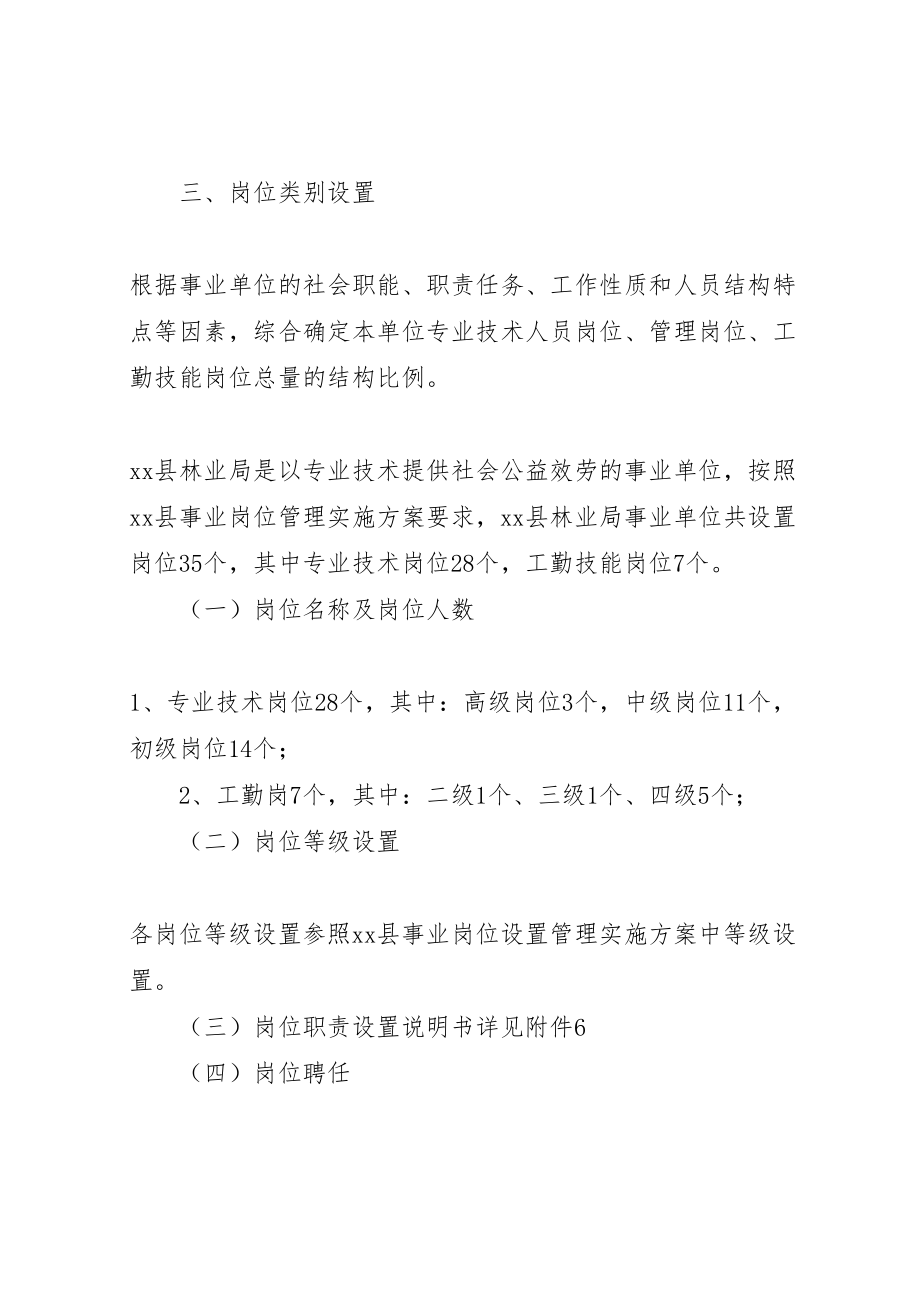 2023年县林业局事业单位岗位设置管理实施方案 2.doc_第2页