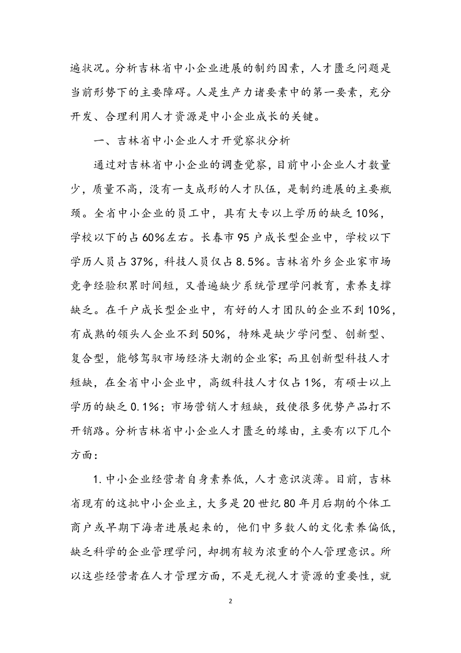 2023年科学发展观中小企业人才开发研究论文.docx_第2页