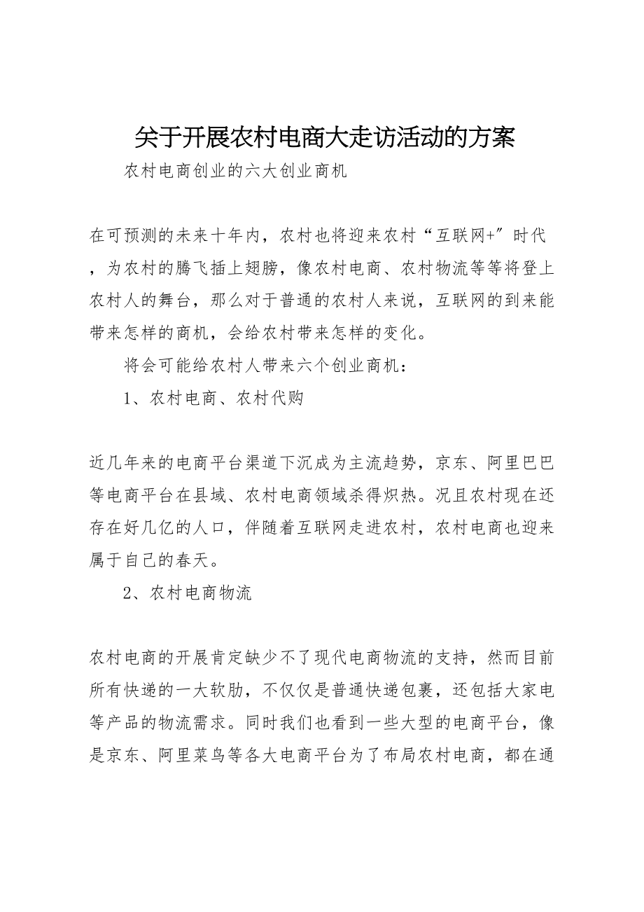 2023年关于开展农村电商大走访活动的方案 4.doc_第1页