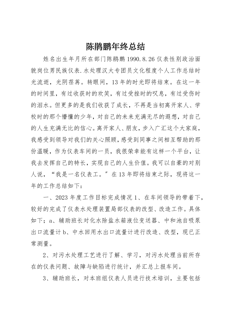 2023年陈鹃鹏年终总结新编.docx_第1页