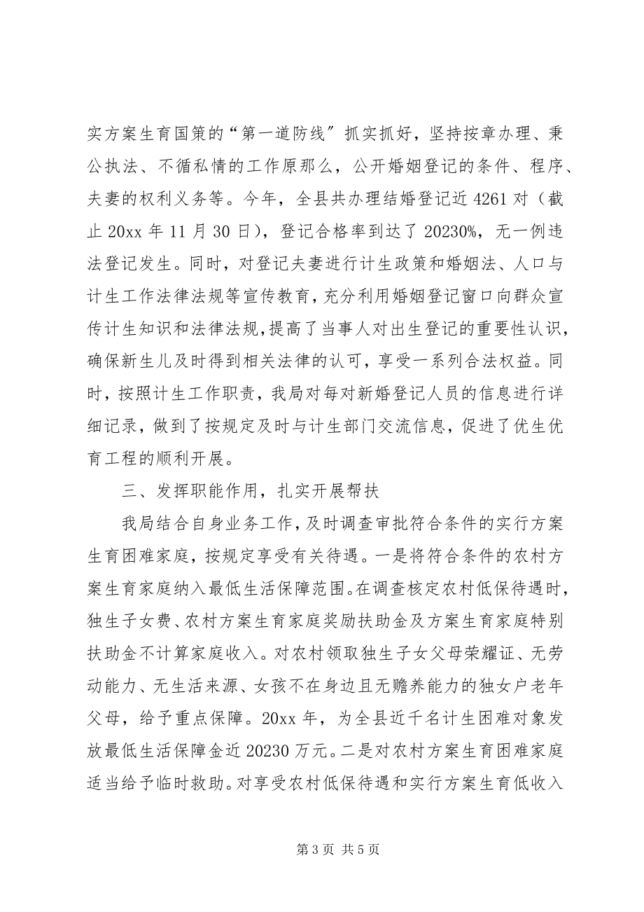 2023年民政局人口与计划生育工作情况汇报.docx_第3页