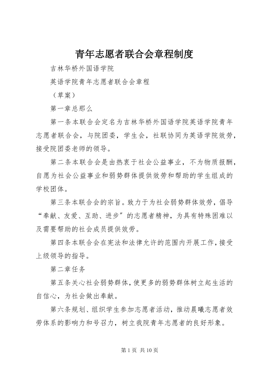 2023年青年志愿者联合会章程制度.docx_第1页