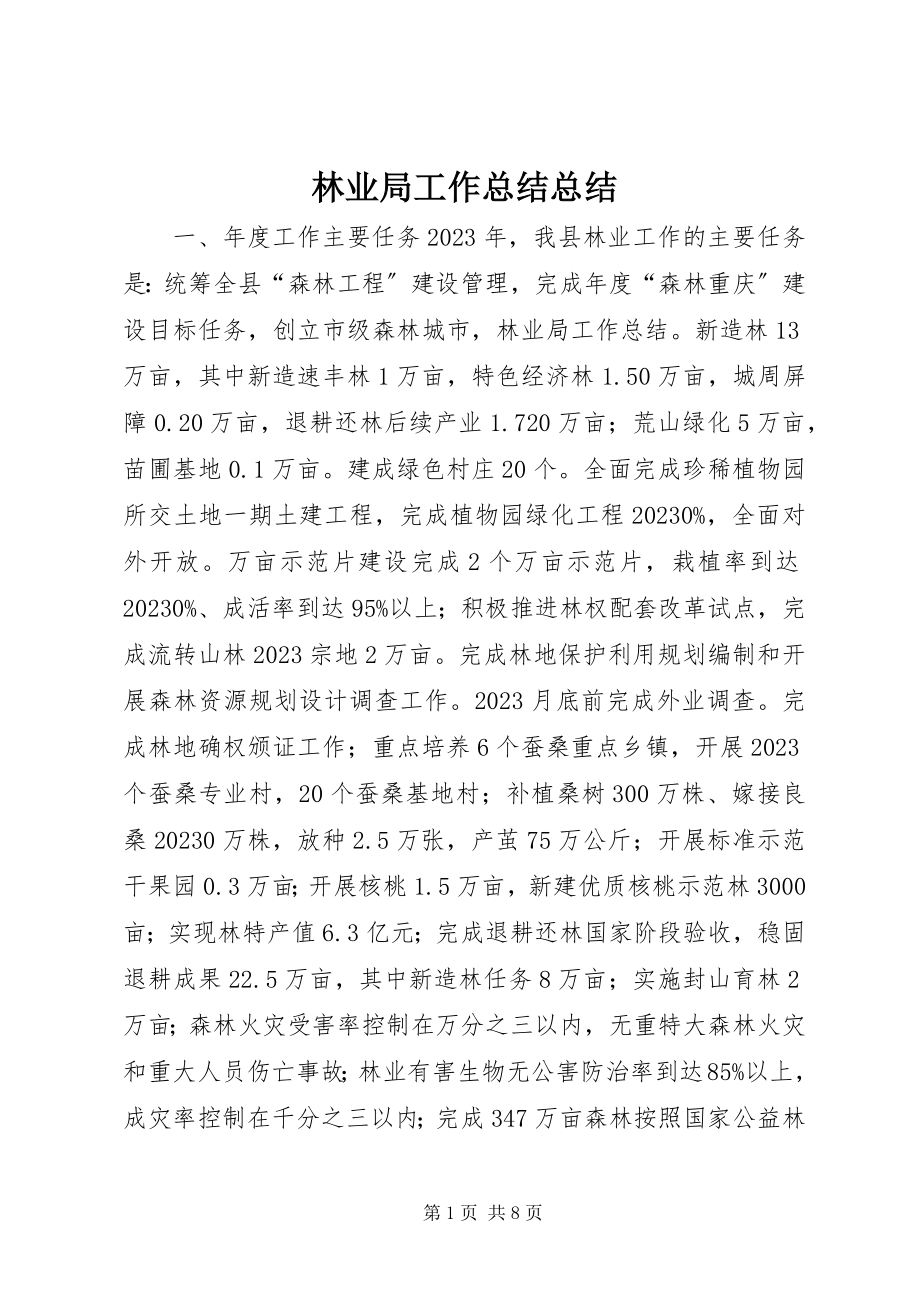 2023年林业局工作总结总结.docx_第1页