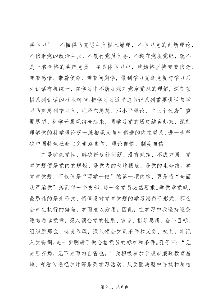 2023年两学一做专题组织生活会个人对照检查材料.docx_第2页