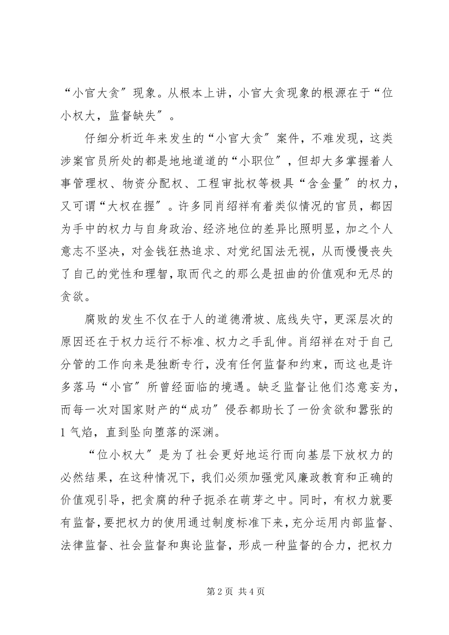 2023年反腐倡廉违法违纪典型案例学习心得.docx_第2页