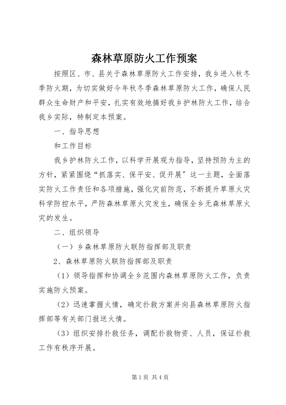 2023年森林草原防火工作预案.docx_第1页