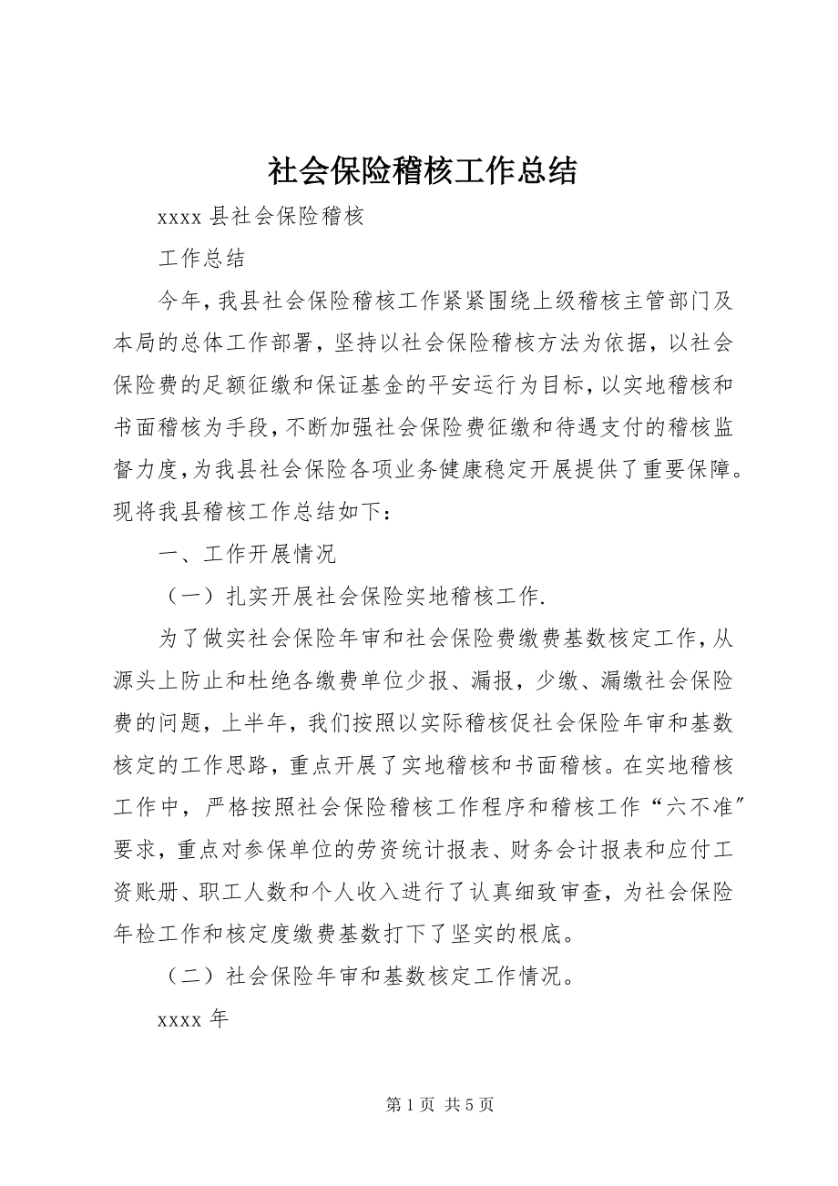 2023年社会保险稽核工作总结.docx_第1页