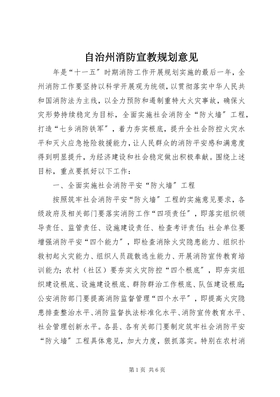 2023年自治州消防宣教规划意见.docx_第1页