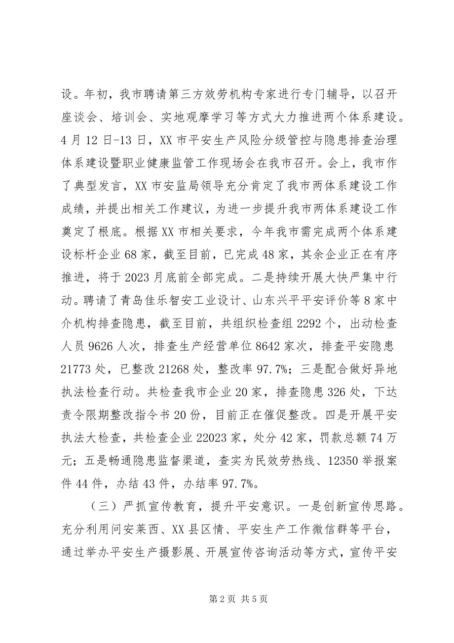 2023年市安全生产监督管理局工作总结及工作打算.docx_第2页