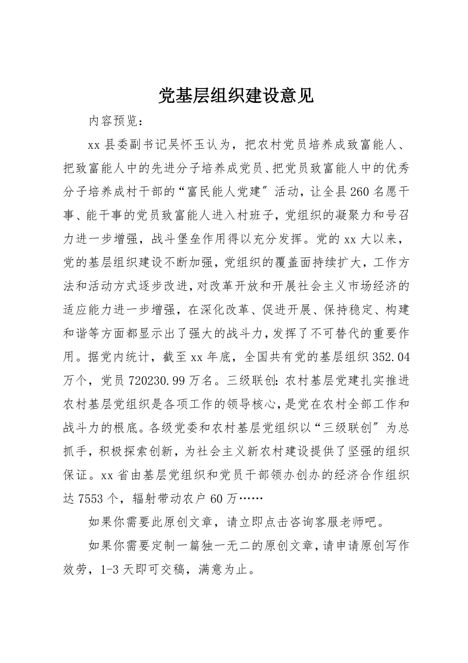 2023年党基层组织建设意见.docx_第1页