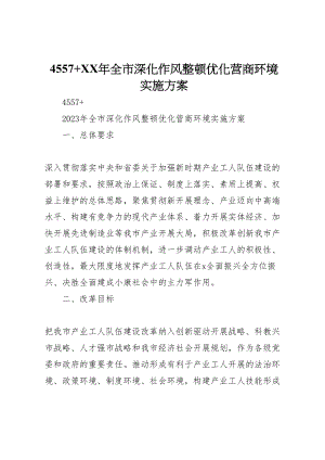 2023年全市深化作风整顿优化营商环境实施方案.doc