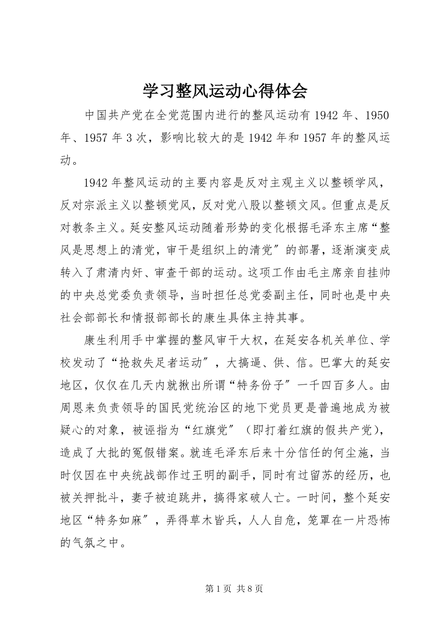 2023年学习整风运动心得体会.docx_第1页