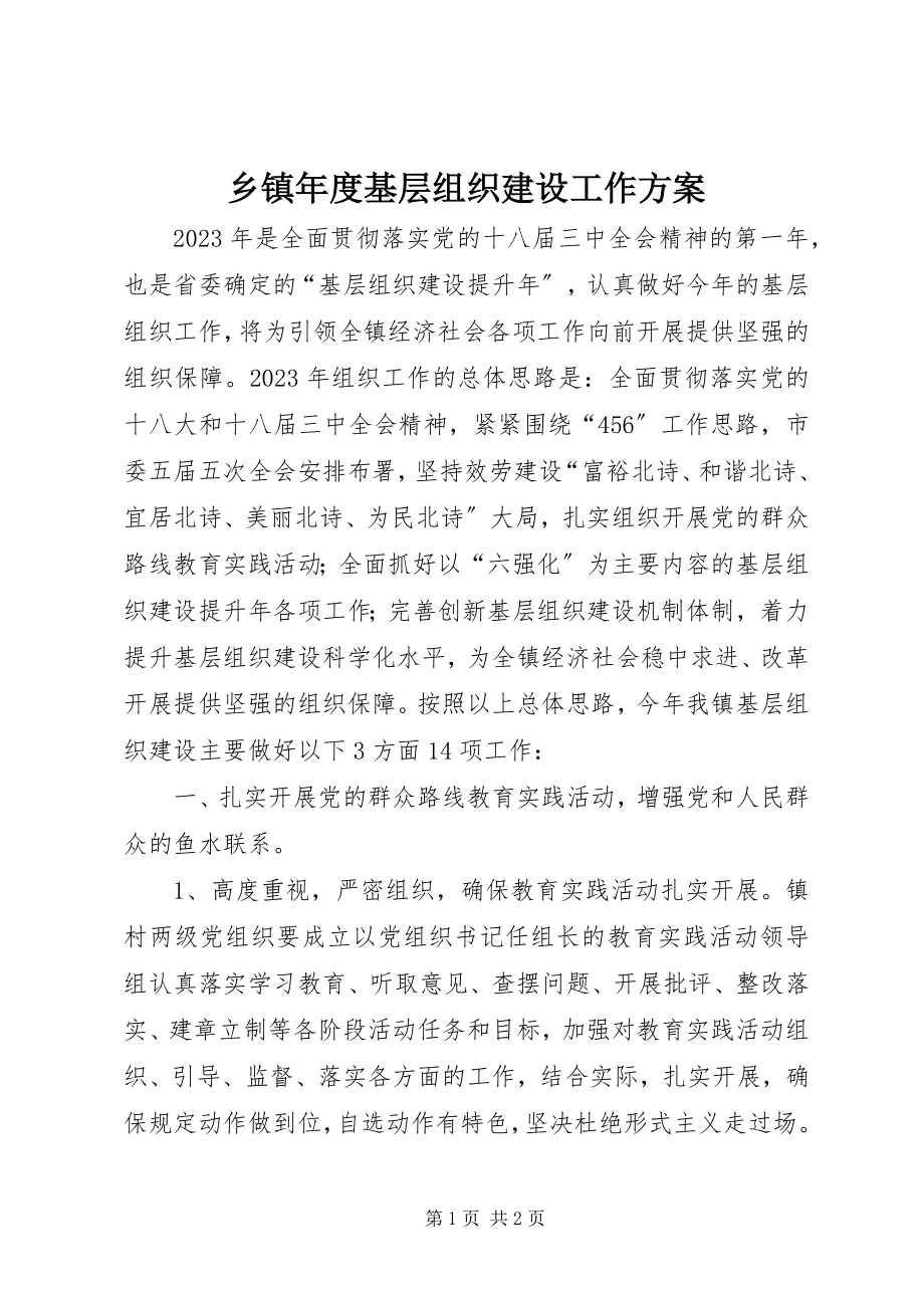 2023年乡镇年度基层组织建设工作计划.docx_第1页