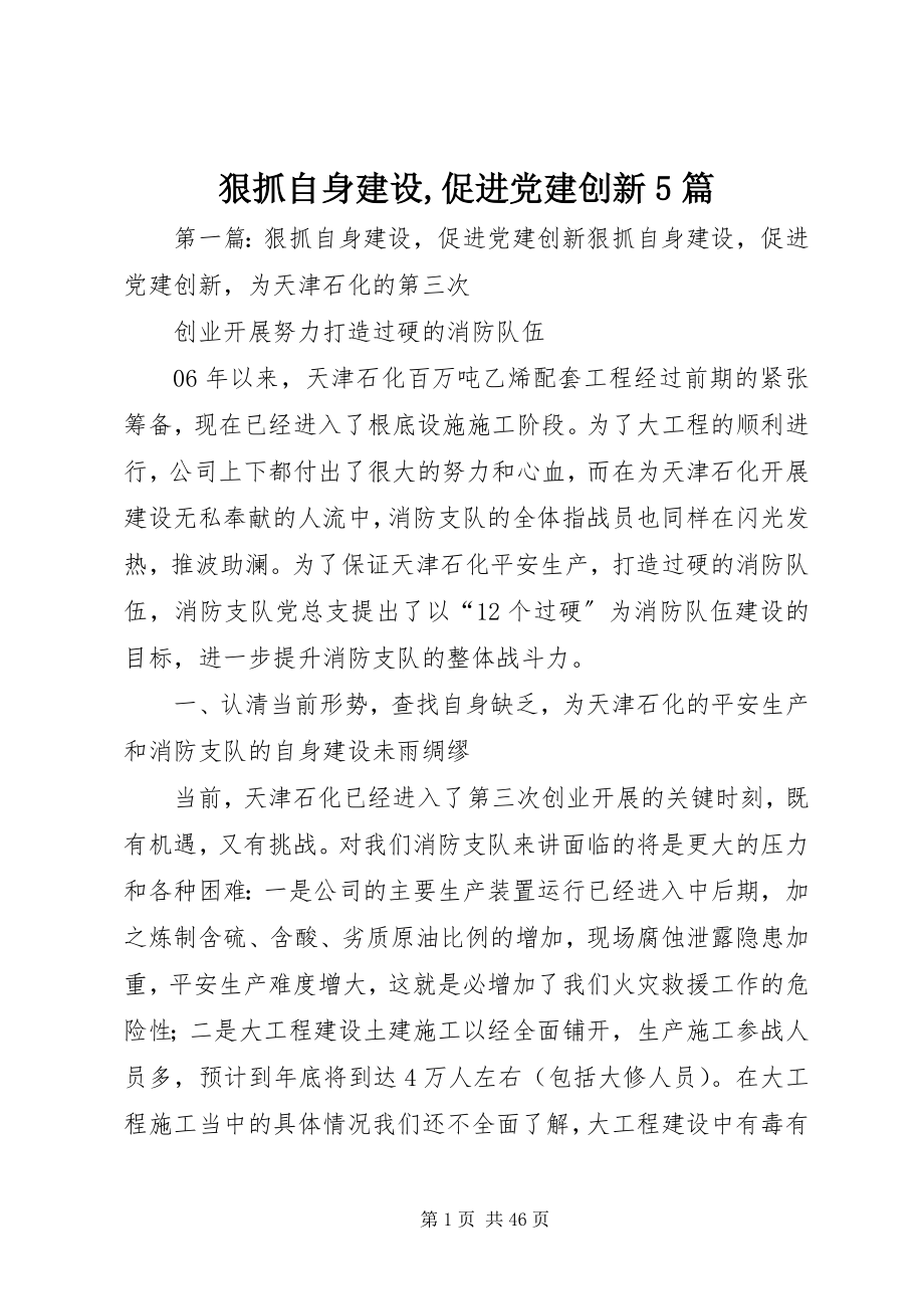 2023年狠抓自身建设促进党建创新5篇.docx_第1页