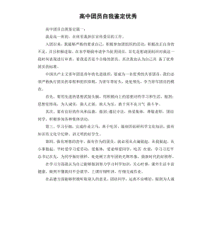 高中团员自我鉴定优秀.docx