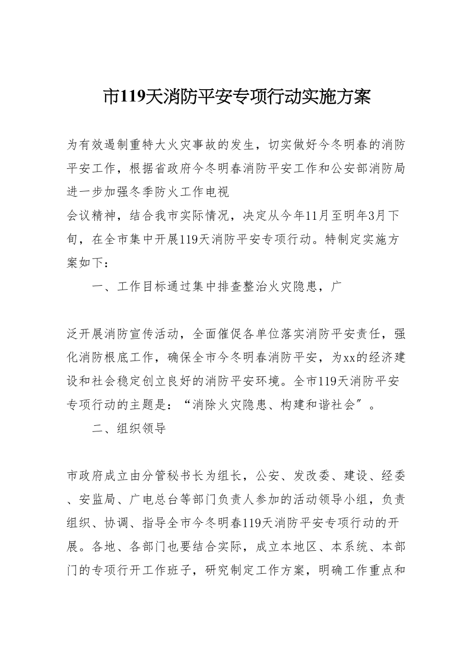 2023年市119天消防安全专项行动实施方案 2.doc_第1页