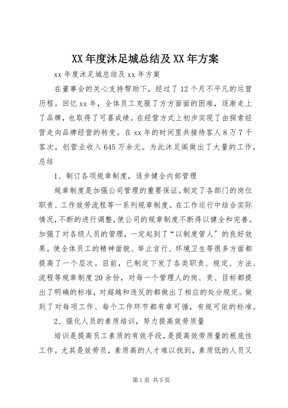 2023年沐足城总结及计划.docx_第1页