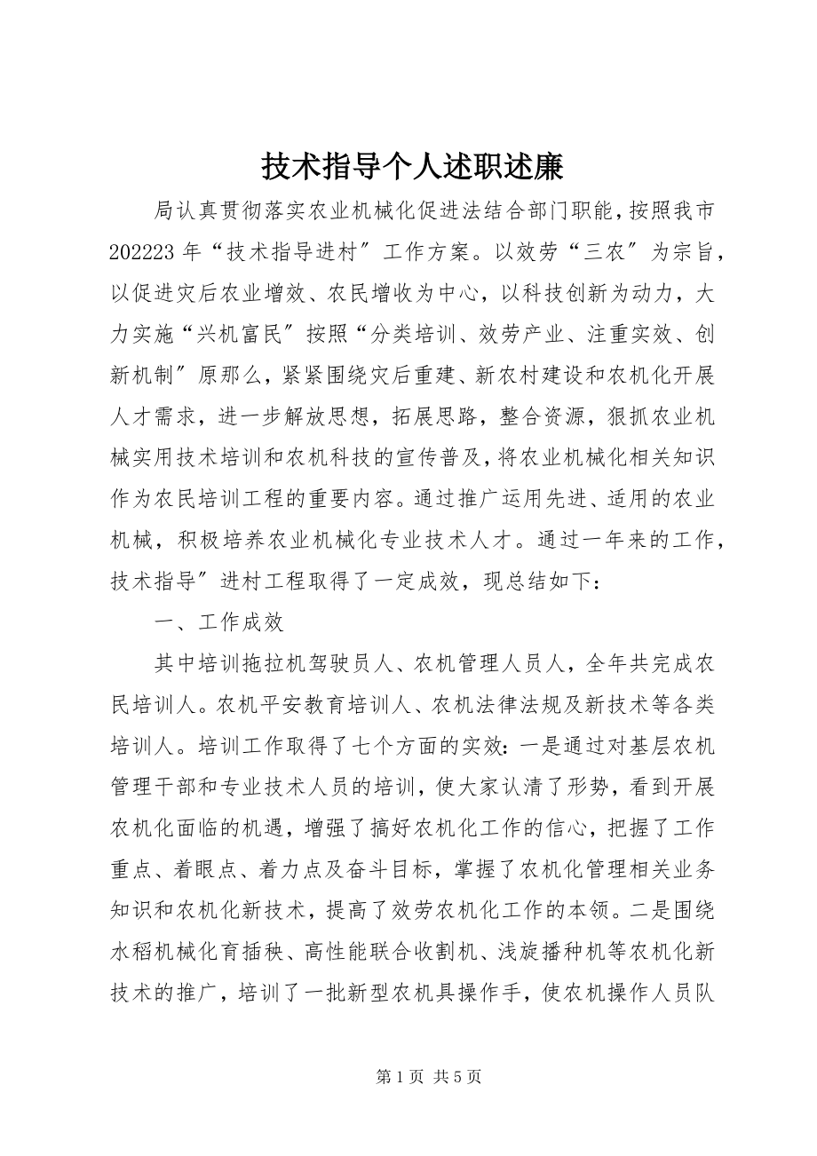 2023年技术指导个人述职述廉.docx_第1页