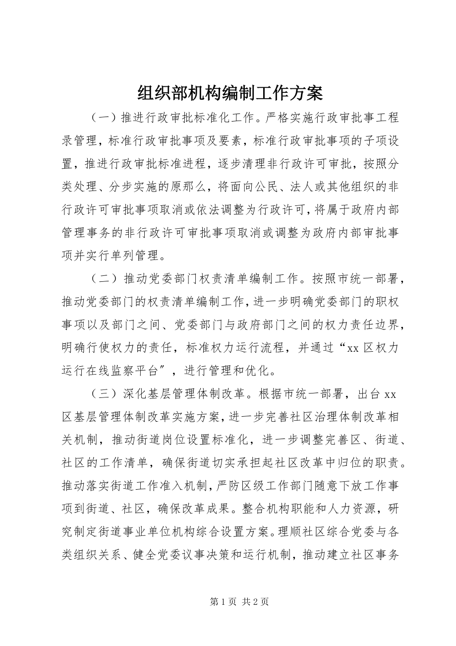 2023年组织部机构编制工作计划.docx_第1页