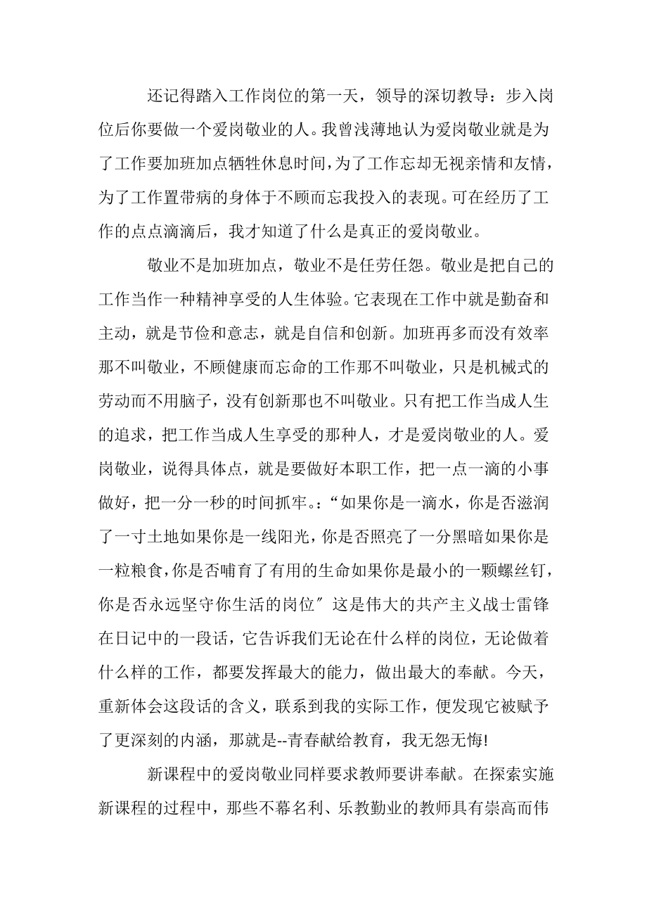 2023年教师爱岗敬业心得1000字.doc_第3页