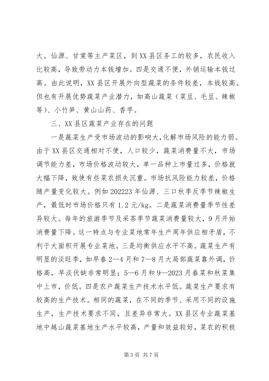 2023年小议蔬菜业产生的矛盾及菜篮子工程建设的意见.docx_第3页