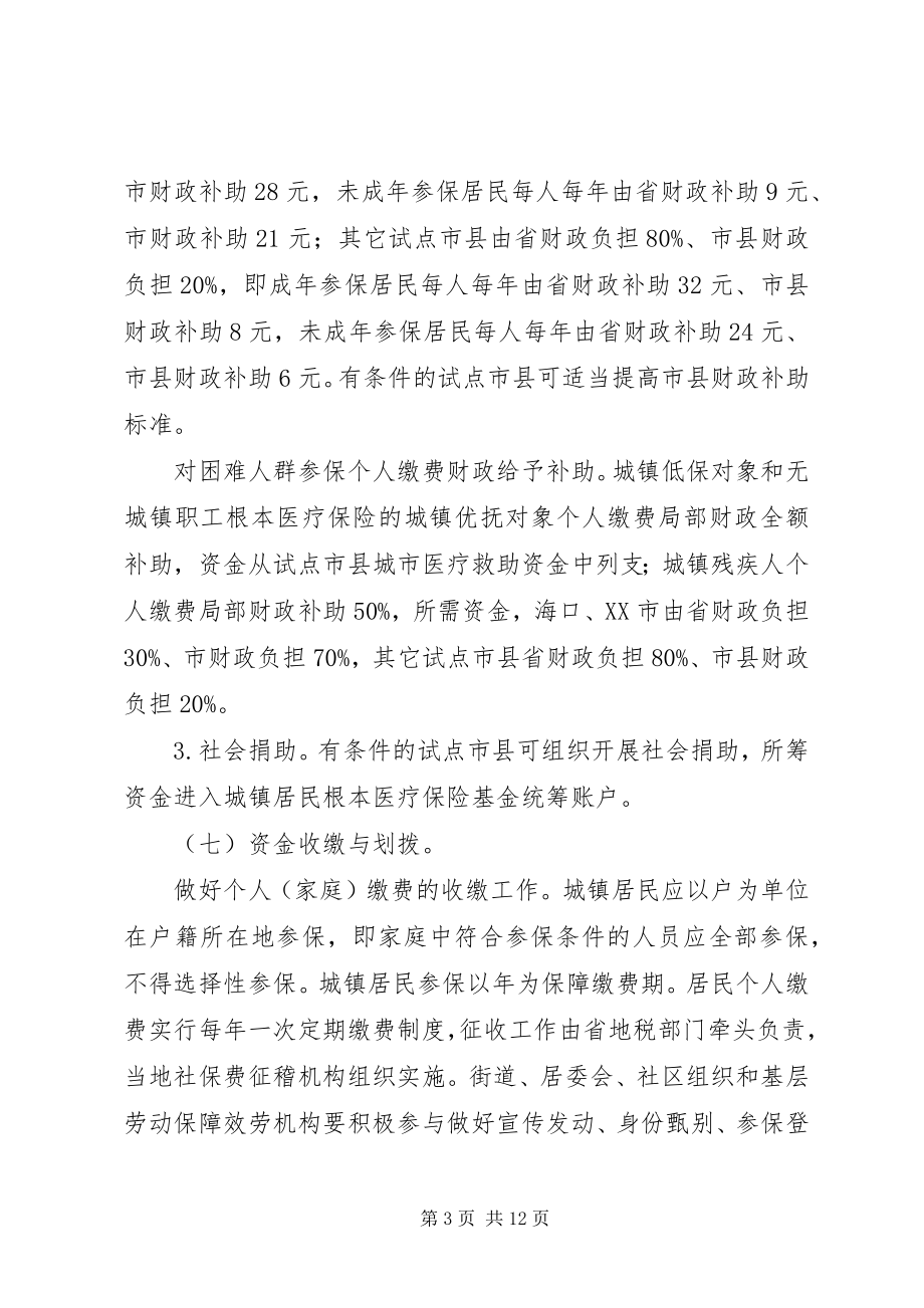 2023年做好城镇居民基本医疗保险试点工作意见.docx_第3页