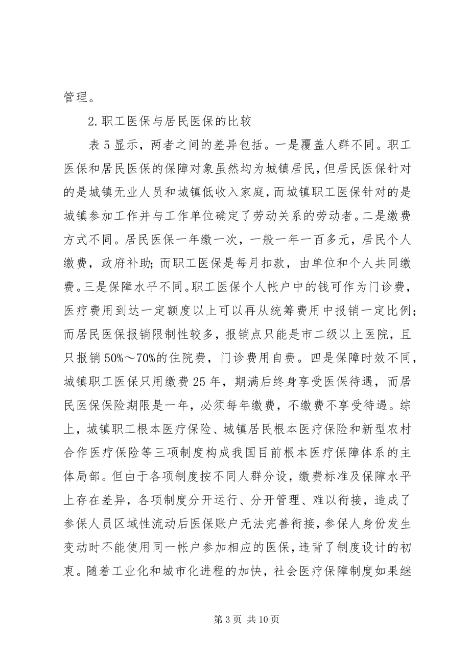 2023年医疗保险制度城乡统筹发展探讨.docx_第3页