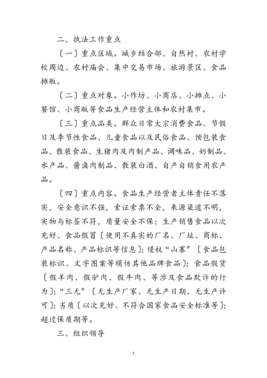 2023年假冒伪劣食品专项整治行动实施方案范文.doc_第2页