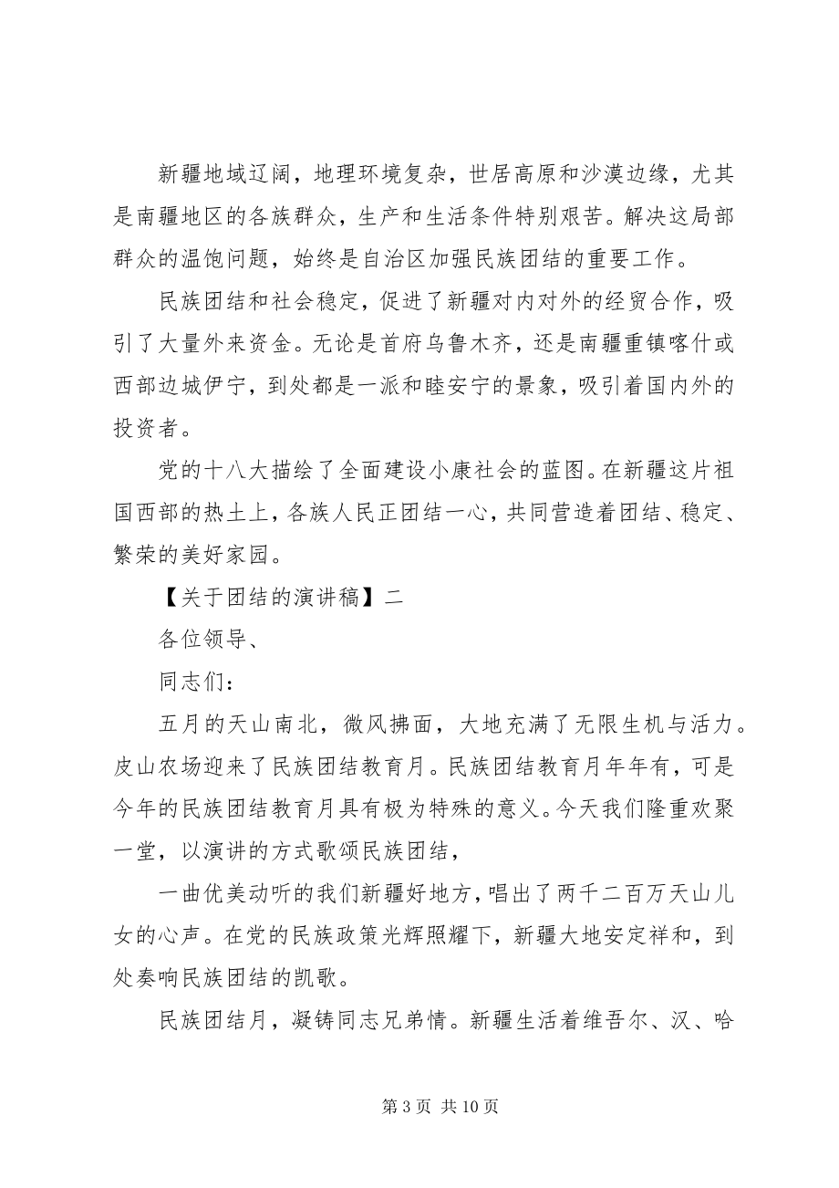 2023年有关团结精神的演讲稿多篇.docx_第3页