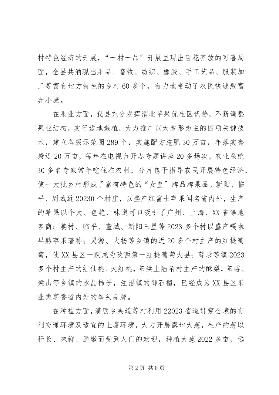 2023年对某县实施“一村一品”工程发展的调查与思考.docx_第2页