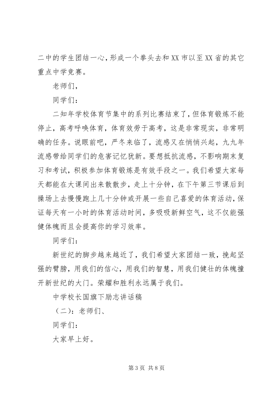 2023年学校长国旗下励志致辞稿.docx_第3页